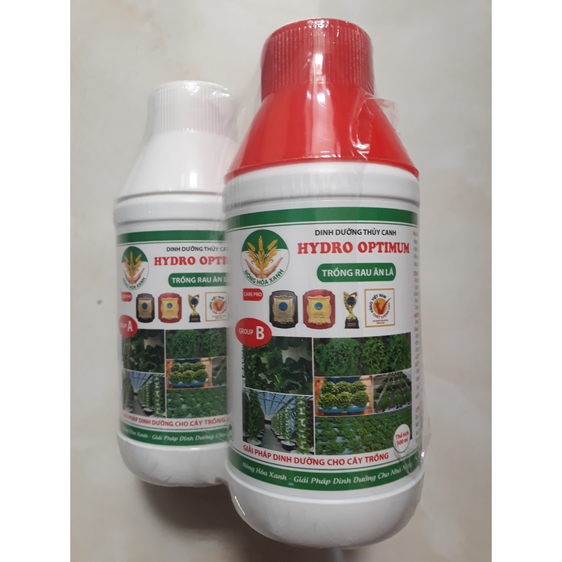 Combo 2 chai Phân bón dinh dưỡng thủy canh HYDRO OPTIMUM cho các loại rau ăn lá