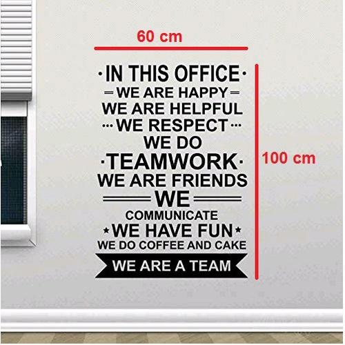 Decal Tiếng Anh Trang Trí Văn Phòng "IN THIS OFFICE" Decal Dán Tường Cao Cấp AmyShop
