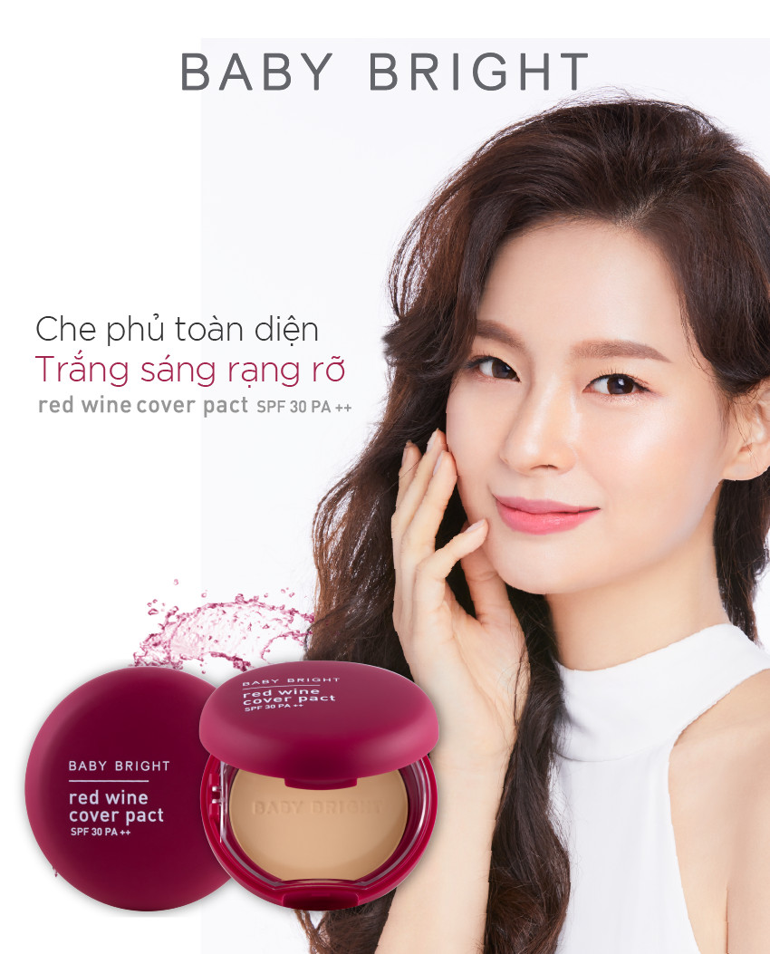 Phấn phủ Baby Bright Red Wine Cover Pact SPF 30 PA++ 6.5g