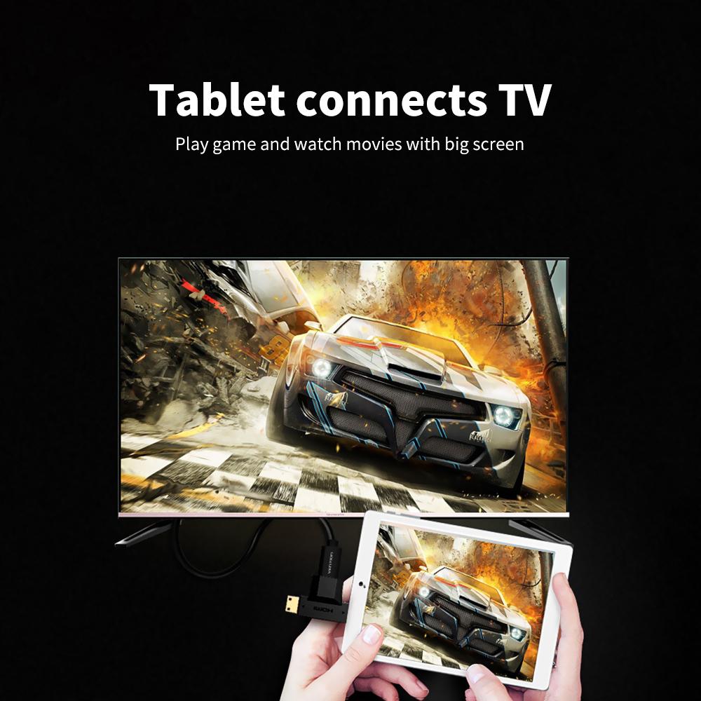 VENTION Mini/Micro HD to HD Adapter 2 IN 1 HD Converter for Tablet TV Displayer and Projector