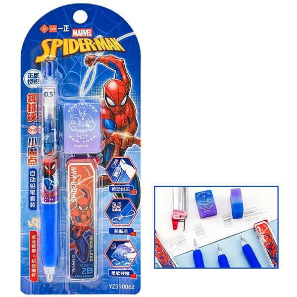 Bút Chì Bấm Spider-Man Kèm Ngòi Chì Và Gôm Tẩy - iiGEN YZ310062