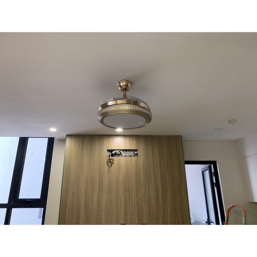 Quạt trần đèn dấu cánh, quạt có đèn tô điểm _cánh cụp cánh xòe 3 cách thức sáng có điều khiển