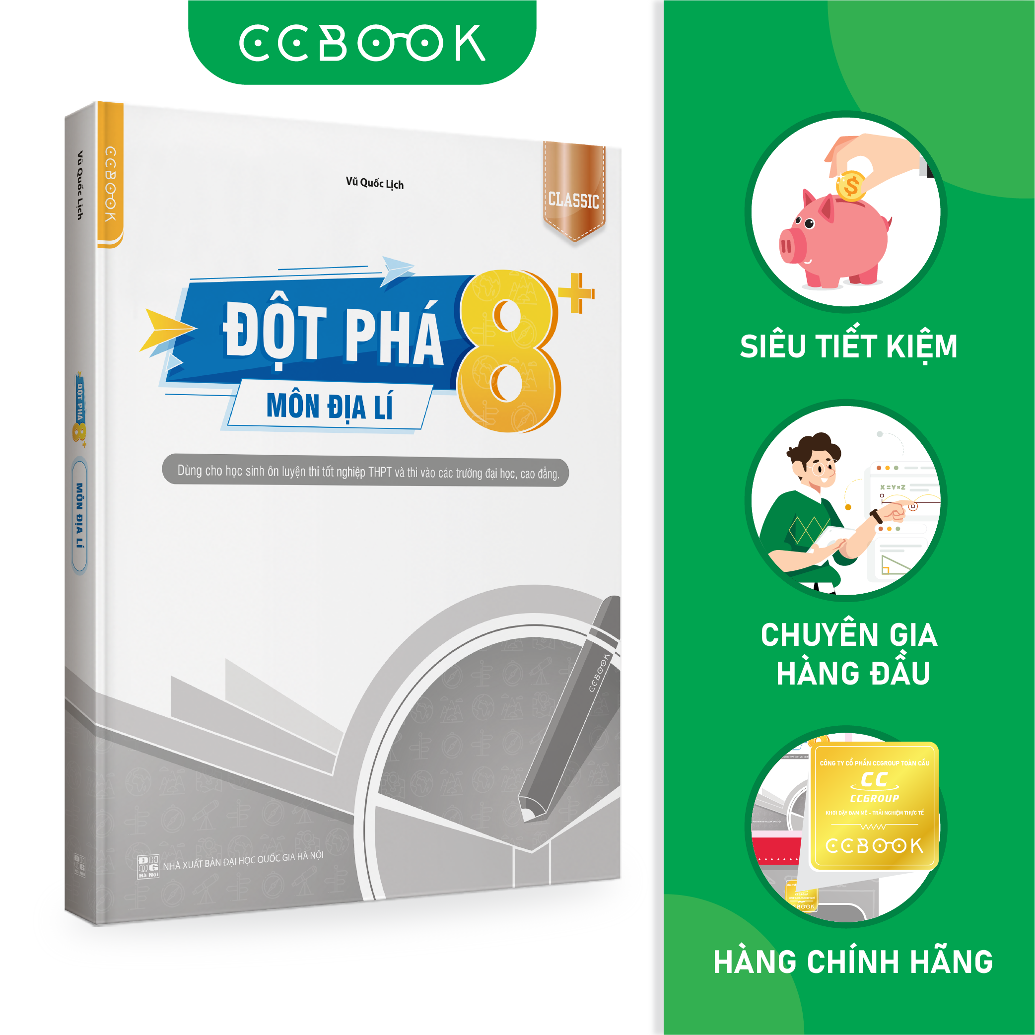 Sách - Đột phá 8+ môn Địa lí Classic - Ôn thi đại học, THPT quốc gia - Siêu tiết kiệm - Chính hãng CCbook