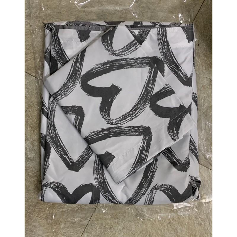 Bộ chăn ga poly nhập khẩu có ruột bông dày- mẫu tim đen