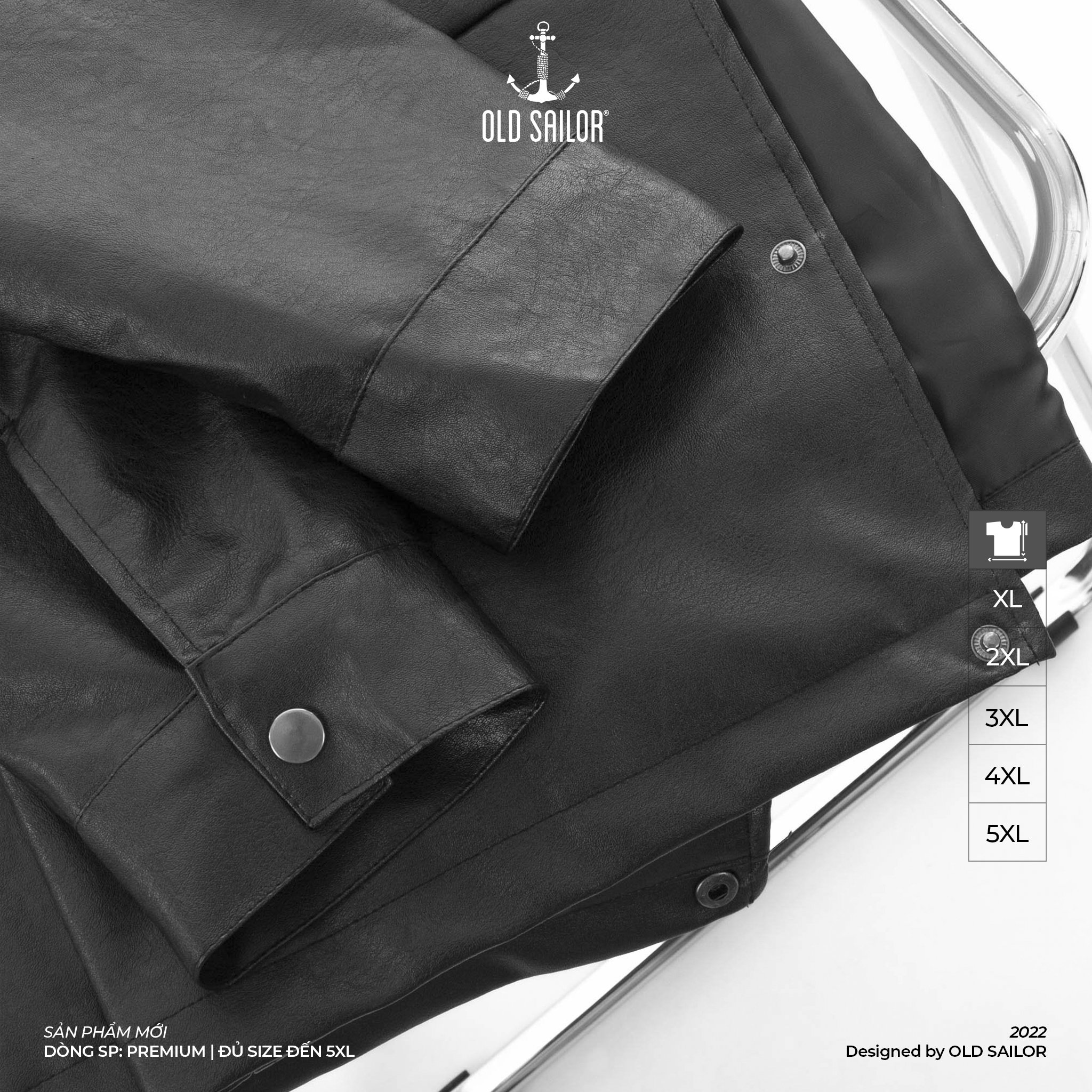 Áo khoác da Old Sailor - OSL PREMIUM LEATHER JACKET - JKDE27001 - đen - Big size upto 5XL