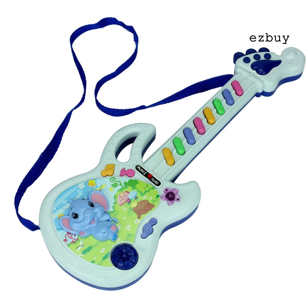 EY-Cute Cartoon Elephant Plastic Electronic Guitar Baby Kids Rhyme Music Toy Gift