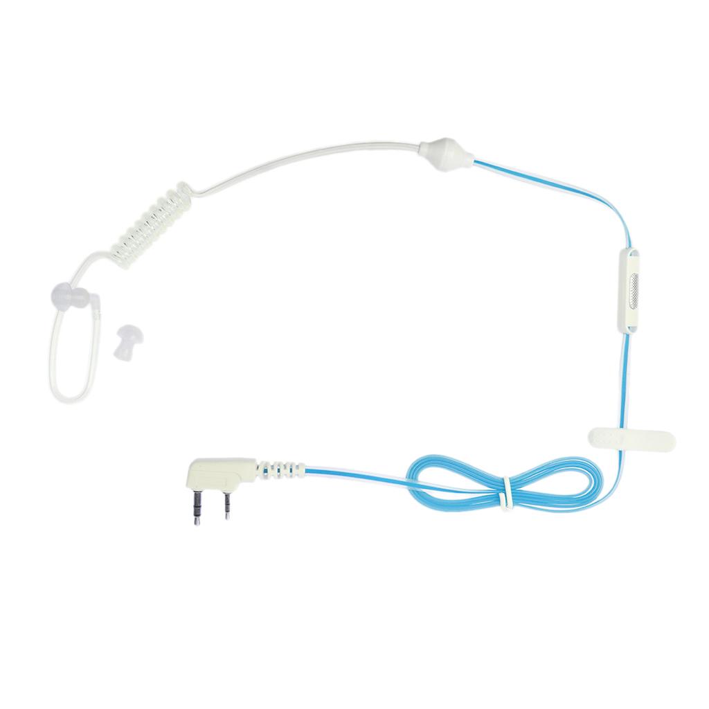2 Pieces 2 Way Headset Mic Acoustic Tube Earpiece for