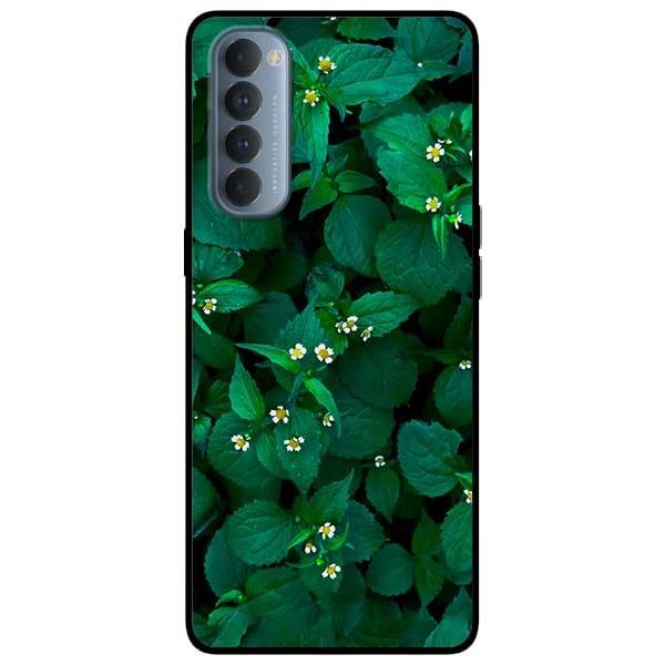 Ốp lưng dành cho Oppo Reno 3 / A91 - Reno 3 Pro - Reno 4 - Reno 4 Pro mẫu Lá Xanh Hoa Trắng