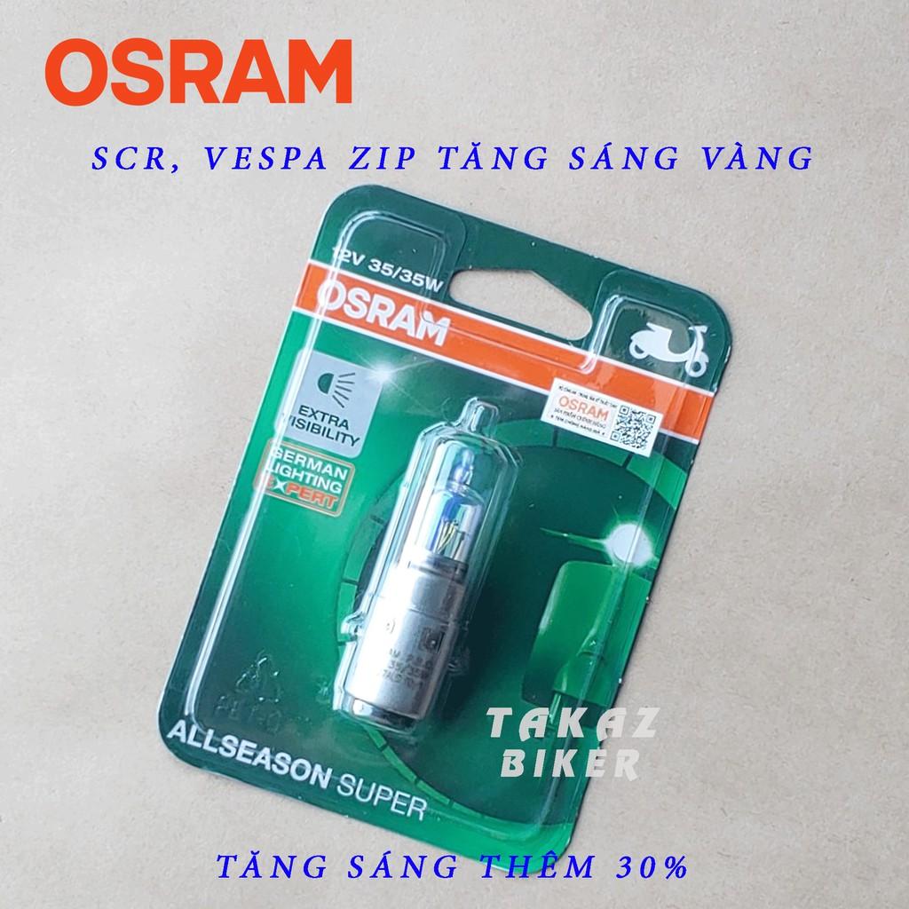 Bóng đèn HALOGEN OSRAM SCR - Vespa Zip - Tăng Sáng + 30% Vàng Phá Sương nhập khẩu