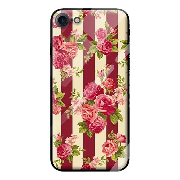 Ốp kính cường lực cho iPhone 8 mẫu HOA HỒNG XANH 7 - Hàng chính hãng