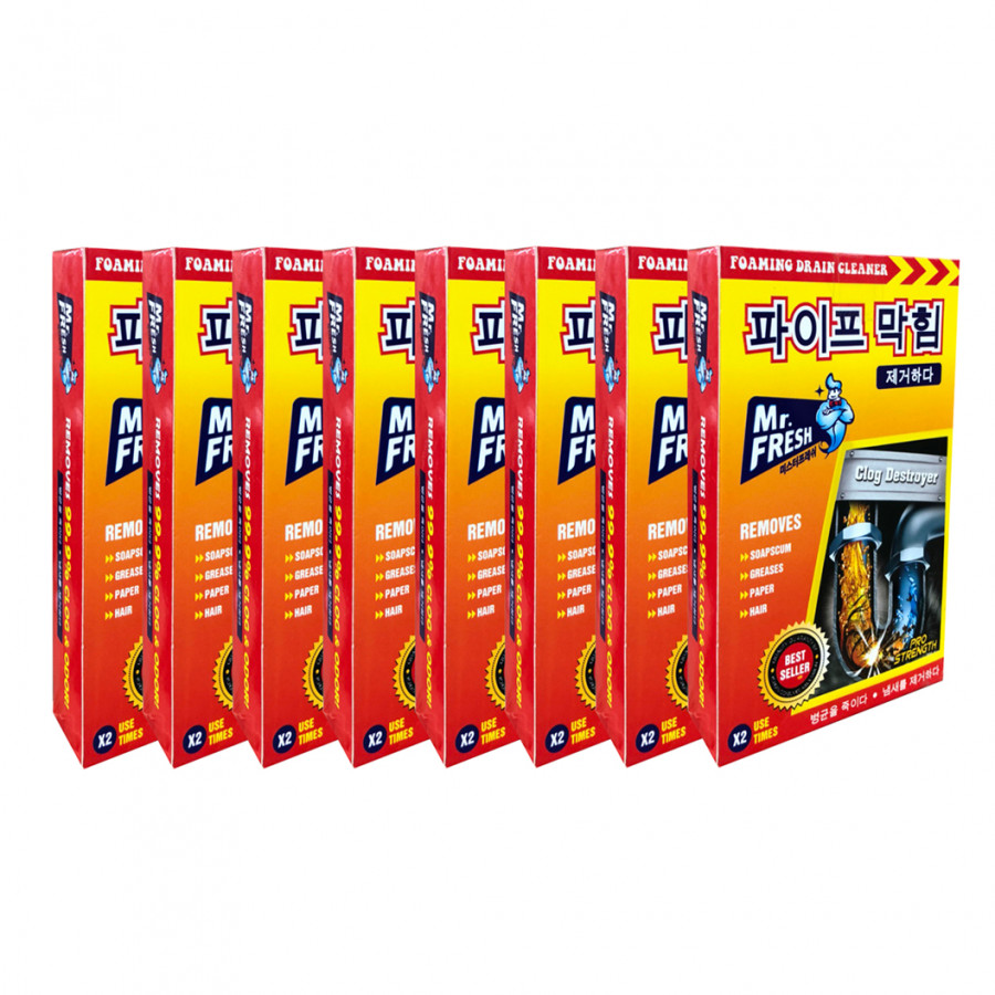 Combo 8 hộp 16 gói bột thông tắc làm sạch đường ống Hàn Quốc