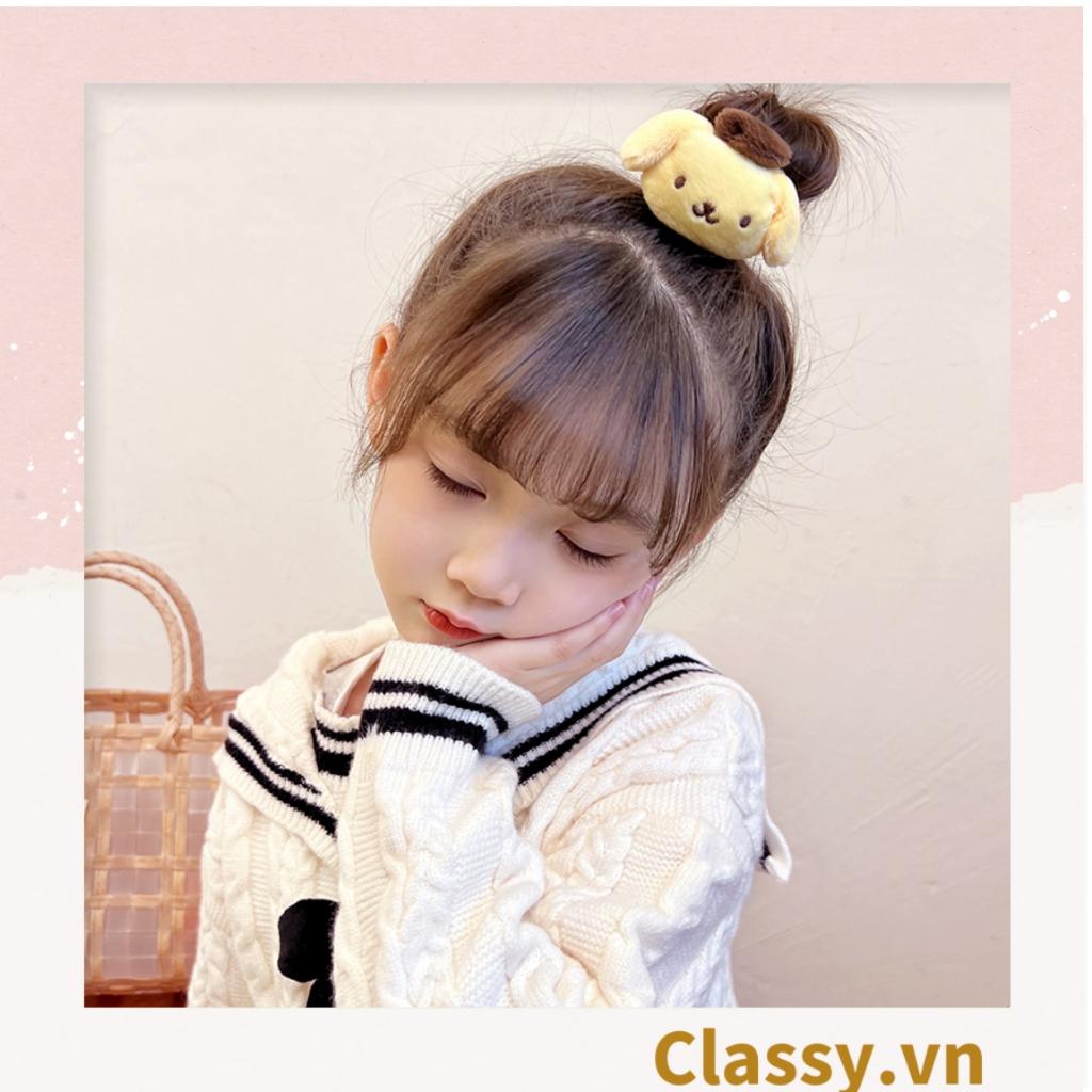 Dây cột tóc scrunchies kẻ sọc đính họa tiết hoạt hình giao ngẫu nhiên mix hàn quốc dành cho nữ PK1677