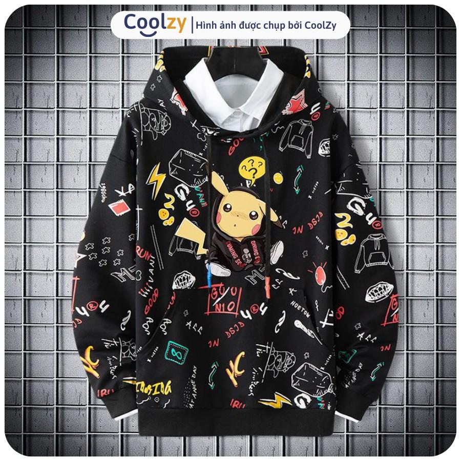Áo khoác nỉ unisex Hoodie ️ Áo khoác hoodie ulzzang PIKACHU NGẬM ỐNG HÚT, form unisex nam nữ trẻ trung