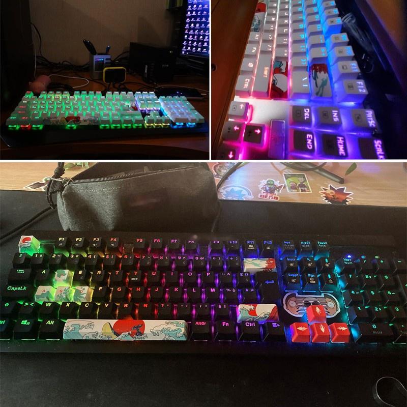 HSV DIY Five Sides Dye-subbed Keycaps Cherry Blossom/ Girl in Red/ Sea Rhythe Theme