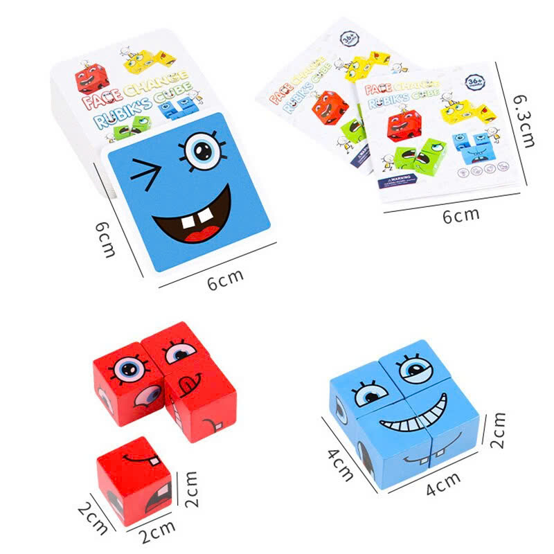 Đồ Chơi Khối Rubik Thay Đổi Khuôn Mặt,Trò Chơi Khéo Léo Sắp Xếp Biểu Cảm Khuôn Mặt Cho Trẻ Em