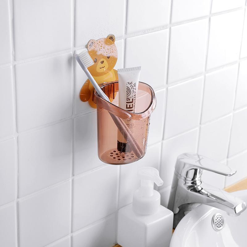 Cốc Gấu Cute Đựng Bàn Chải Kem Đánh Răng Dán Tường Đa Năng