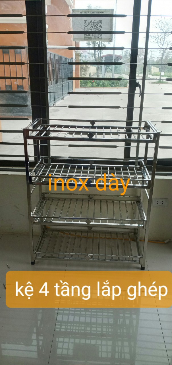 Kệ để đồ nhà bếp inox 4 tầng c 100 ,d 79 ,s40