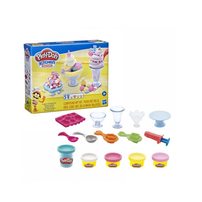 Đồ Chơi PLAYDOH Combo Bộ Khuôn Làm Bếp Cơ Bản Và Bột Nặn 4 Màu Mini CBE7253-23241 - Giao hàng ngẫu nhiên