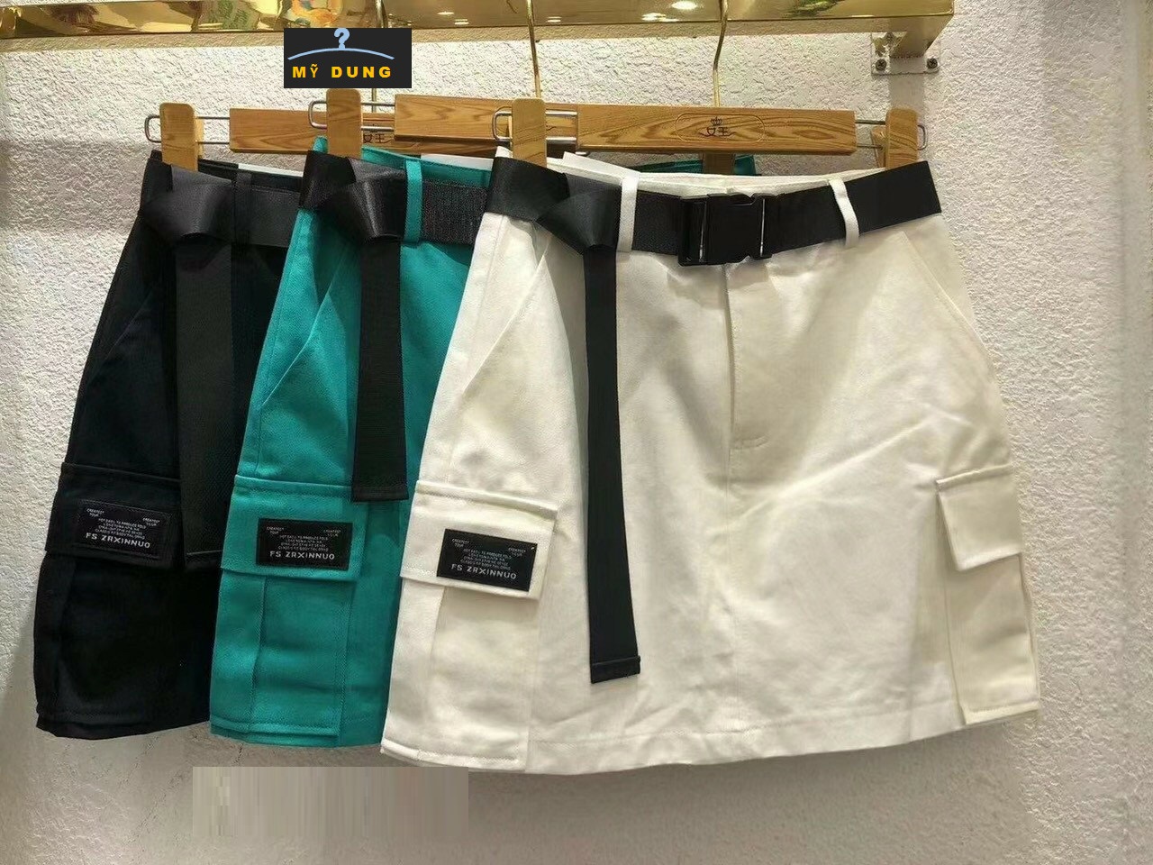 CHÂN VÁY KAKI CHỮ A TÚI 2 BÊN +KÈM BEL