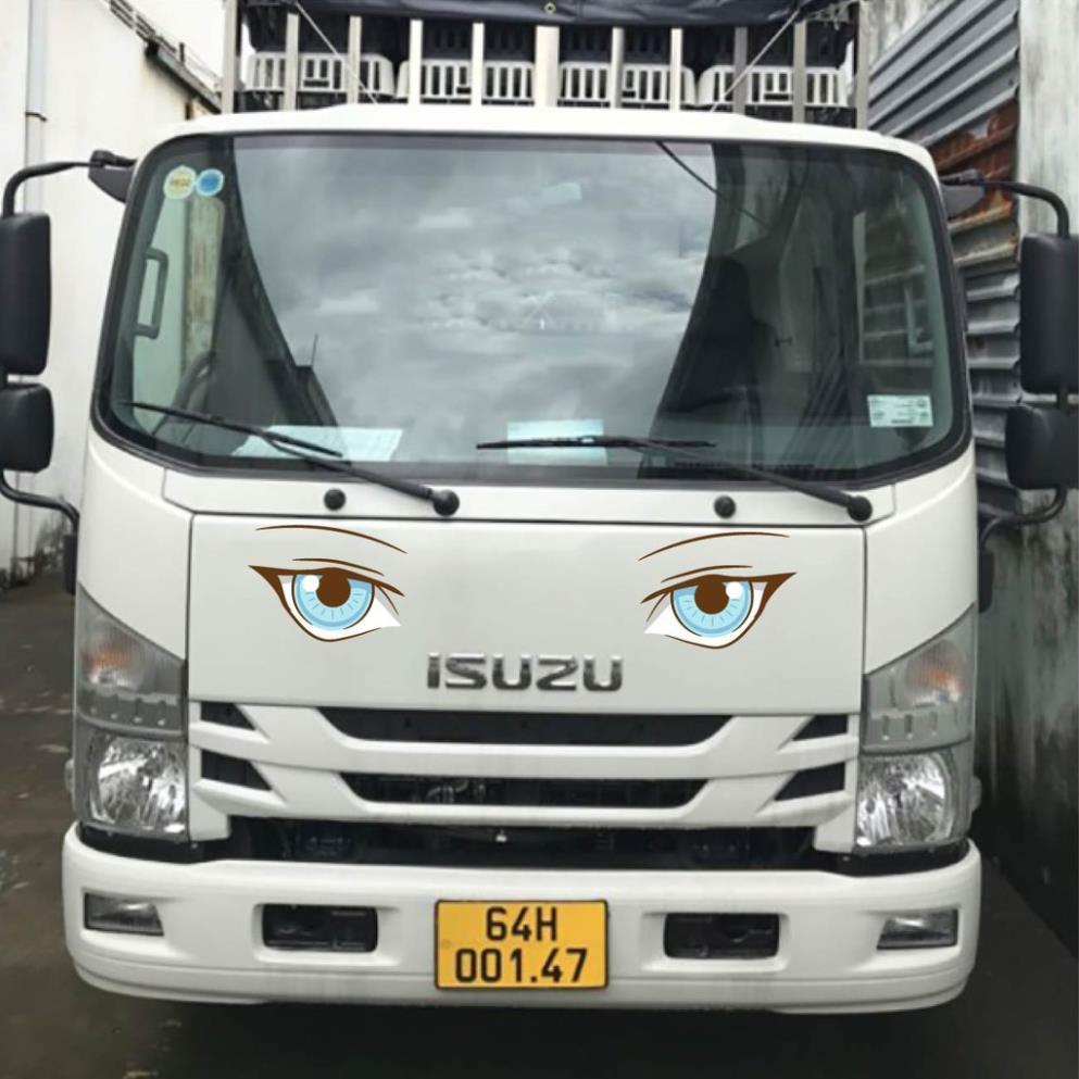 Decal dán xe tải, tem đôi mắt trang trí đầu xe tải SM-15
