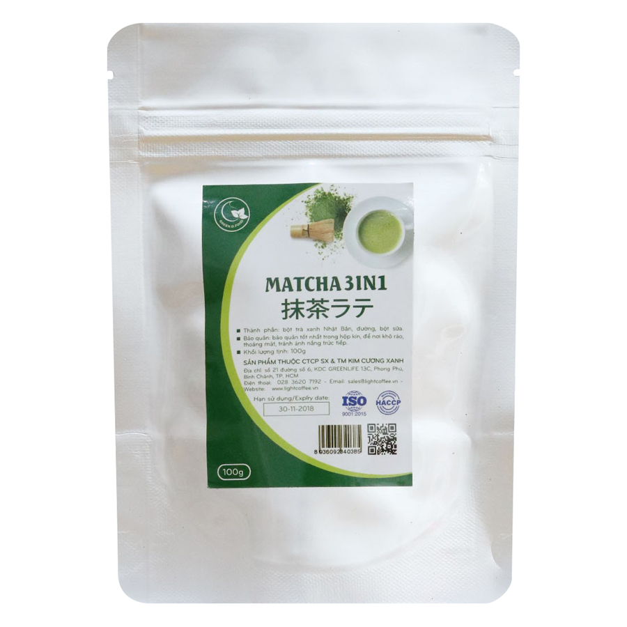 Bột Trà Xanh sữa 3in1 GreenD Food 100g