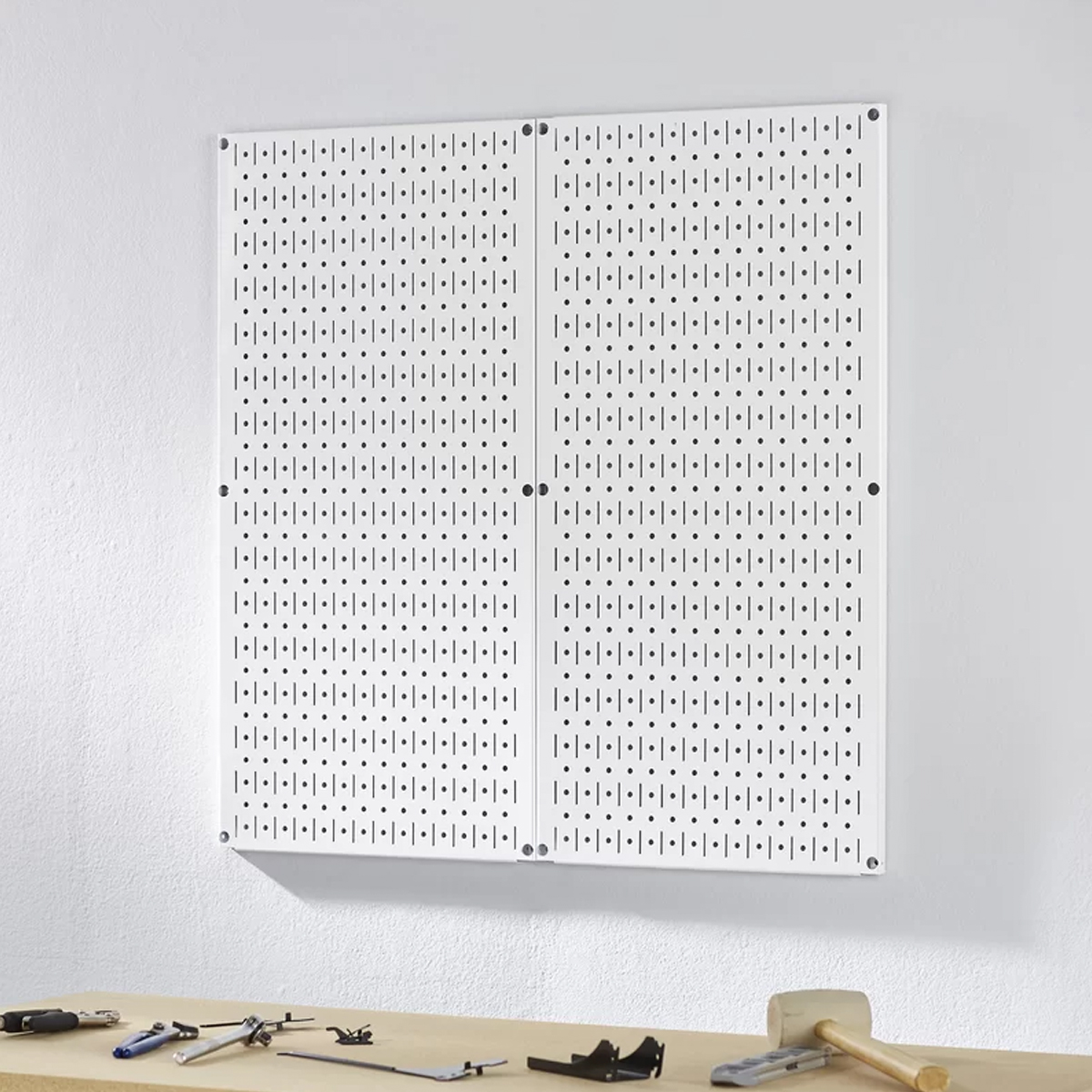 Bộ 2 Bảng treo dụng cụ Pegboard kim loại đứng 80×40cm - Chất liệu kim loại sơn tĩnh điện - Giúp lưu trữ dụng cụ trực quan, dễ tìm kiếm