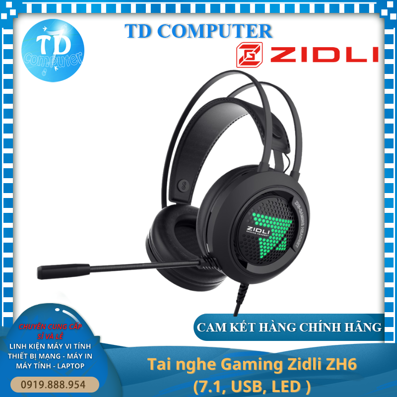 Tai nghe chụp tai Zidli ZH6 Plus LED - Hàng chính hãng PATECH phân phối