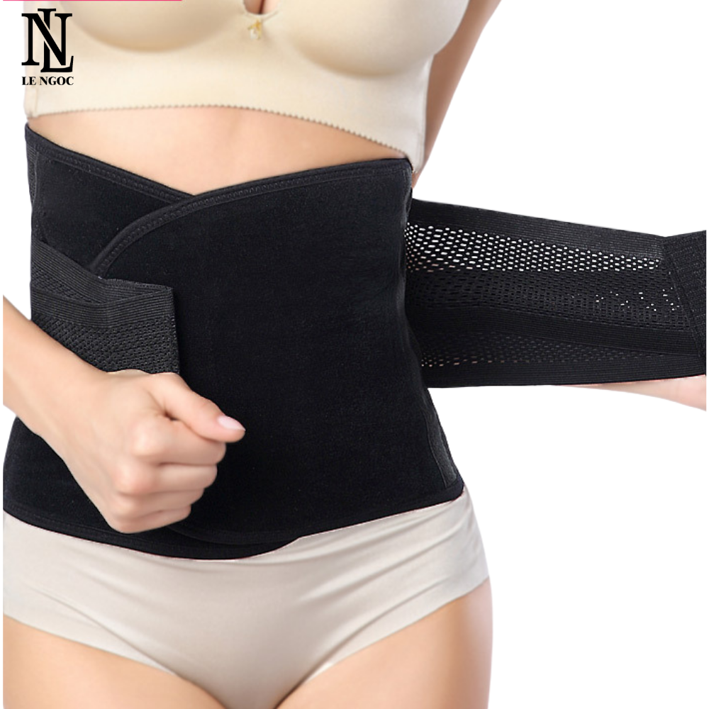 Đai nịt bụng chống cuộn sau sinh, gen nịt bụng dán định hình tan mỡ lỗ thông hơi thoáng khí-LN072