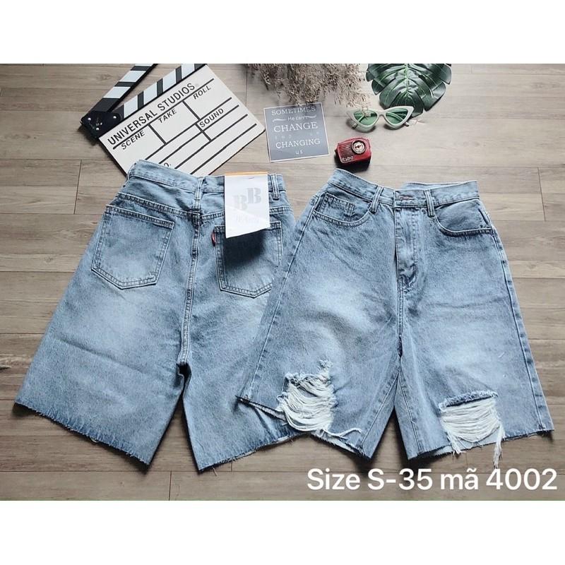 Quần ngố jean nữ rách    Quần ngố jean nữ rách lưng cao size đại từ 40kg đến 80kg bigsize 2Kjean Ms4002