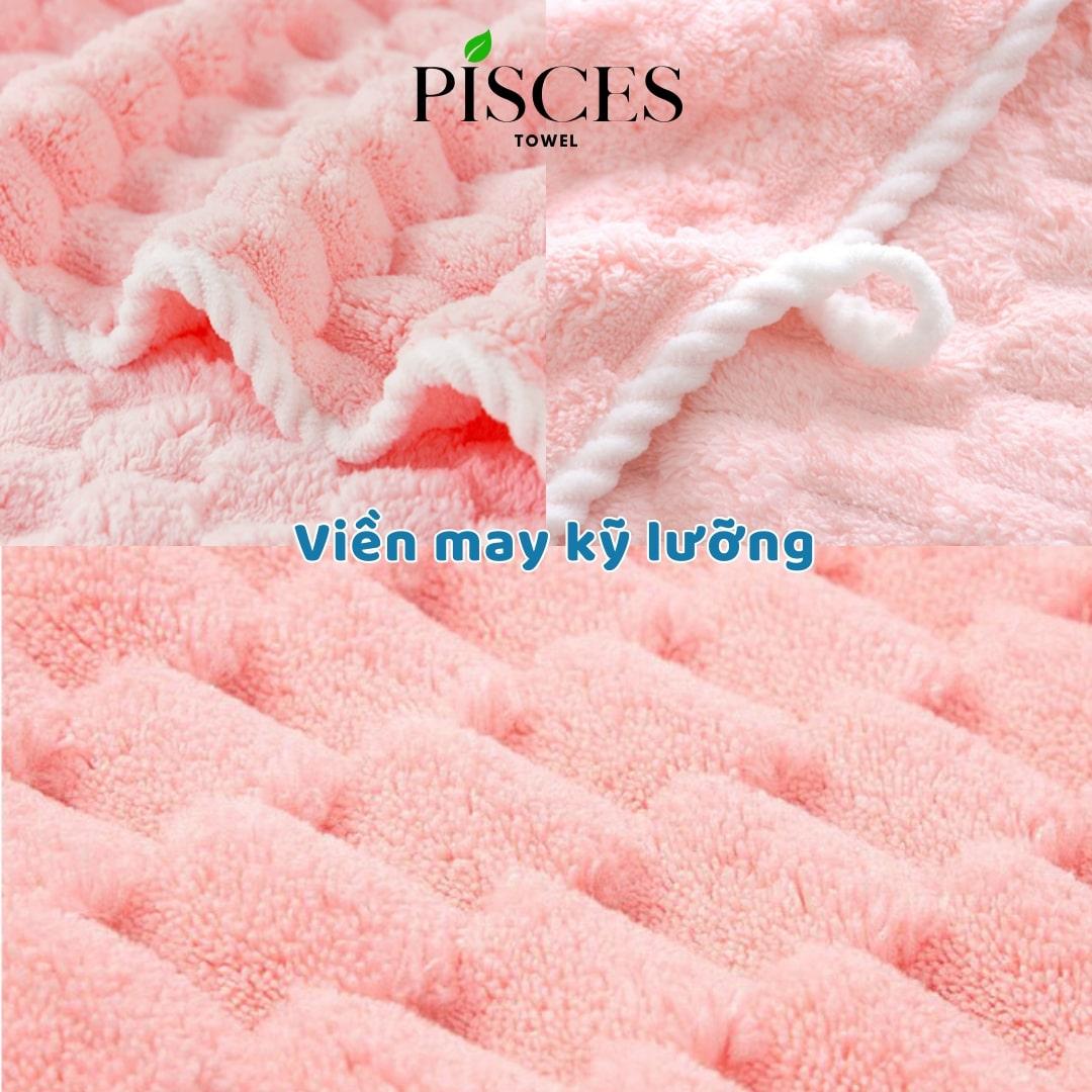 Khăn Tắm PISCES TOWEL 70x140cm Ô Chữ Nhật Cotton Mềm Mại, Khăn Spa Yoga Gym Thể Thao Thấm Hút Mồ Hôi