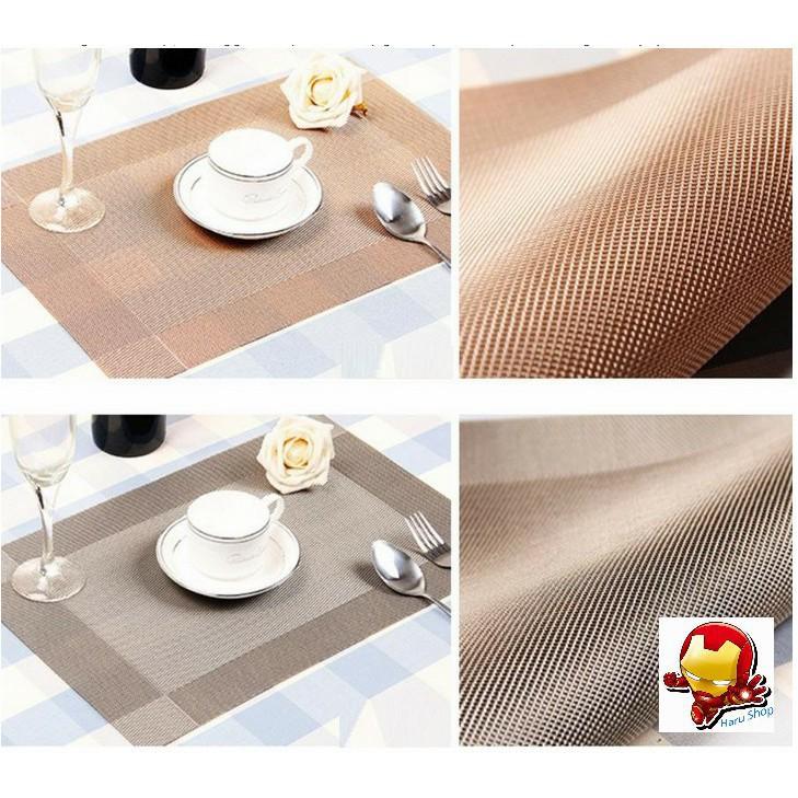 Miếng lót bàn ăn PVC Polyester   phong cách châu Âu 45x30cm