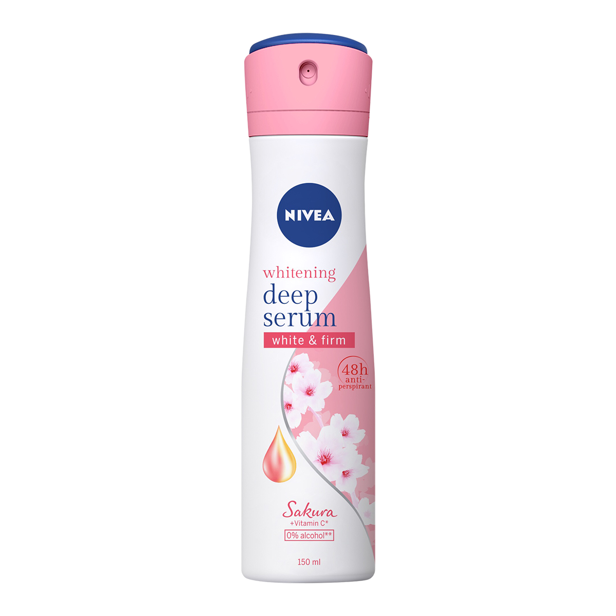 Xịt Ngăn Mùi NIVEA Serum Trắng Mịn Hương Hoa Sakura (150ml) 85308