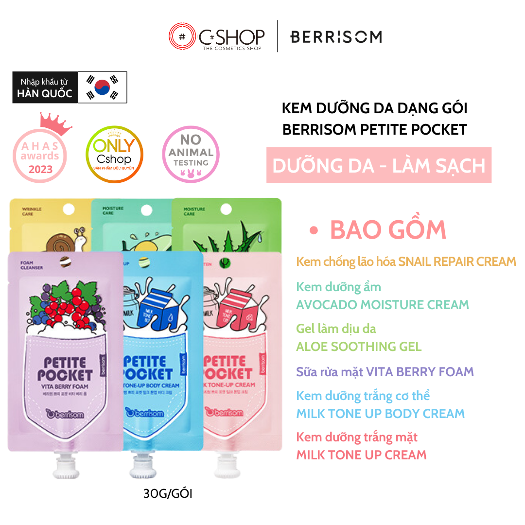 Gel dưỡng ẩm & Làm dịu da BERRISOM ALOE SOOTHING GEL