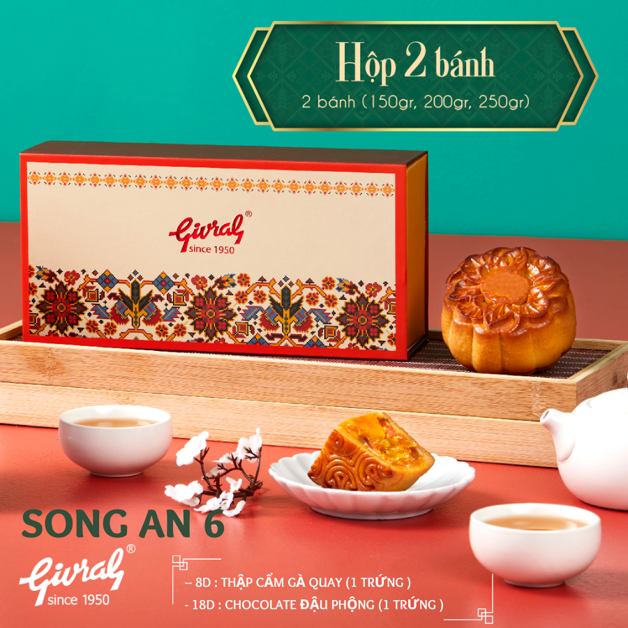Hộp 2 Bánh Trung Thu Givral Song An 6 (150gr)