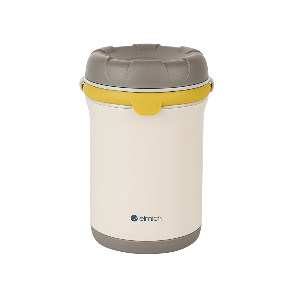 Bình đựng thức ăn giữ nhiệt inox 304 Elmich EL8310 1.2L, Hàng chính hãng, quai xách silicone,nắp có thể tháo rời-JoyMall