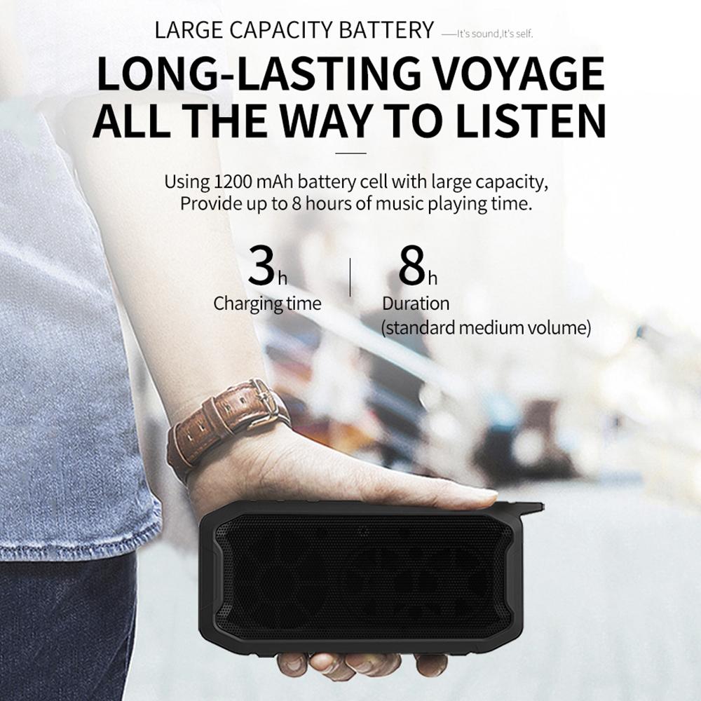 Loa Bluetooth ngoài trời chống nước IPX7 Di động với đài FM TWS Stereo Wireless Boombox Loa siêu trầm bass ngoài trời TF AUX USB Màu sắc: Xanh lục