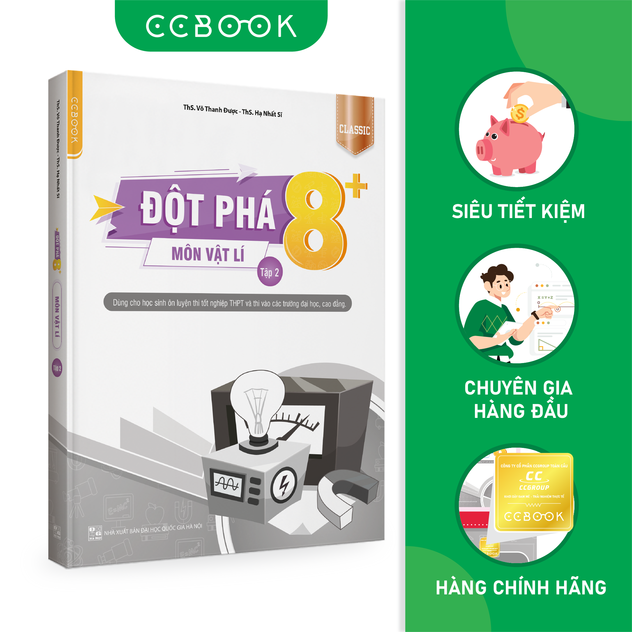 Sách - Đột phá 8+ môn Vật lí tập 2 Classic - Ôn thi đại học, THPT quốc gia - Siêu tiết kiệm - Chính hãng CCbook