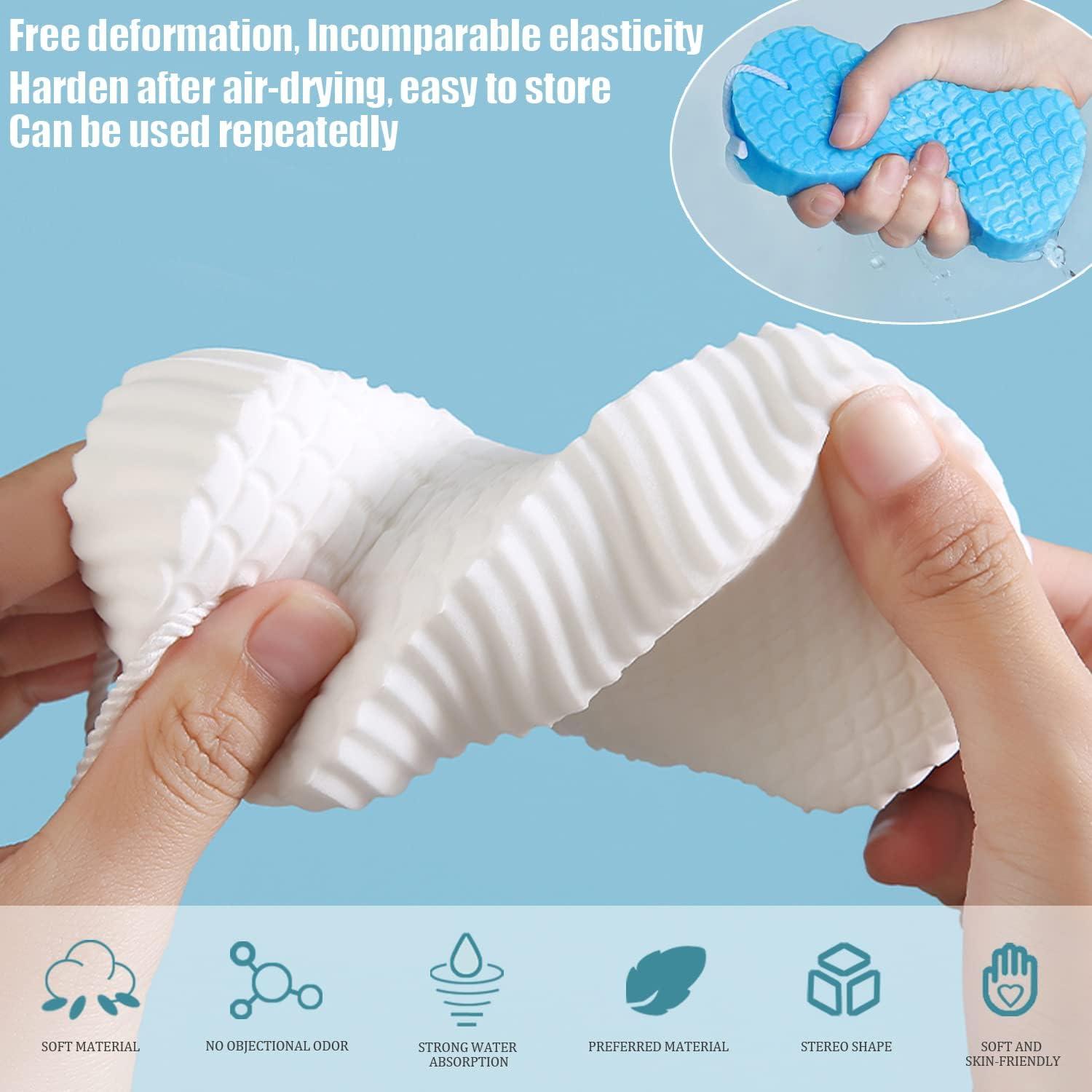 4PCS Ultra -Soft Trà Tefoliating Shower, tẩy tế bào chết Sponge Sponge chà