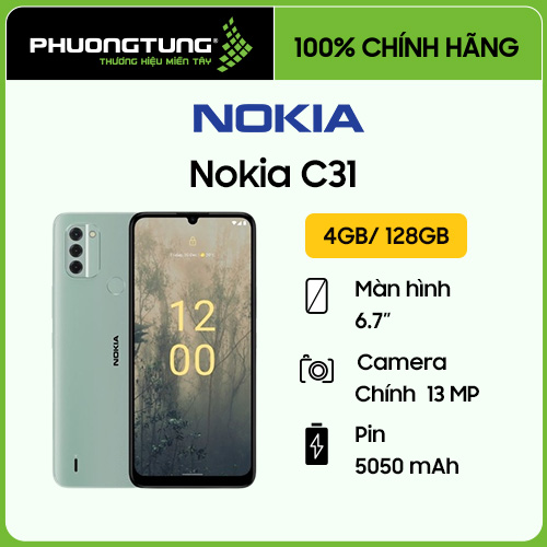 Điện thoại Nokia C31 4GB/128GB - Hàng Chính Hãng