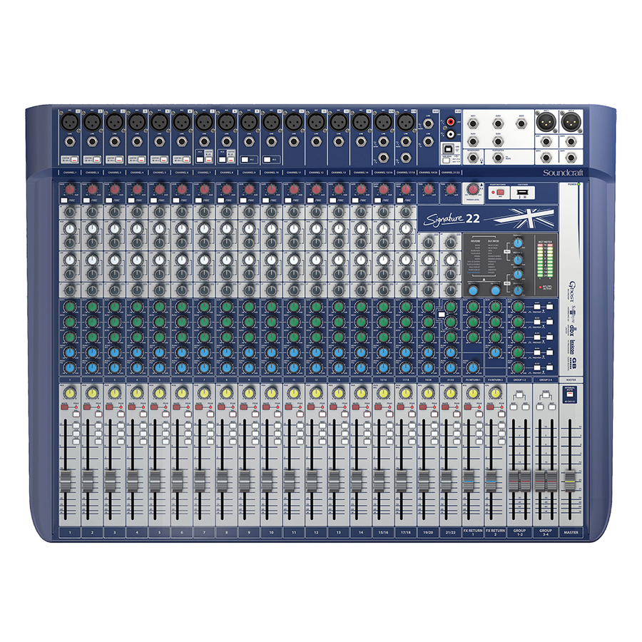 Bộ Trộn Âm Thanh Soundcraft Signature 22-EU-Mixing - Hàng Chính Hãng