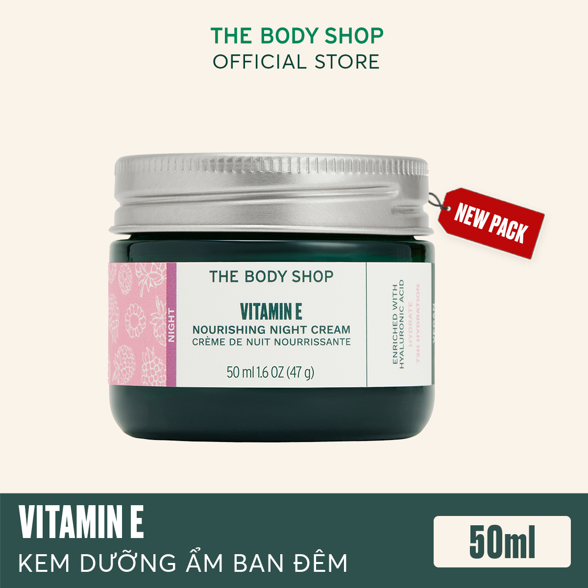 Kem Dưỡng Ẩm Ban Đêm The Body Shop Vitamin E 50ml