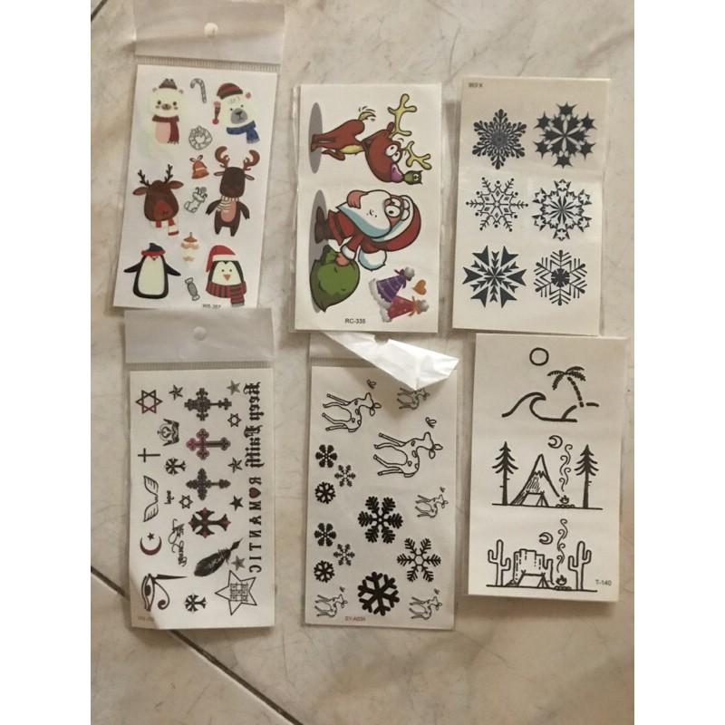 Combo 6 tấm hình xăm dán cao cấp hoa tuyết đẹp 10x6cm