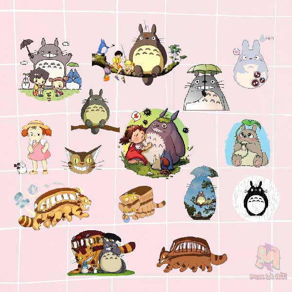 Miếng Dán Stickers chủ đề Totoro