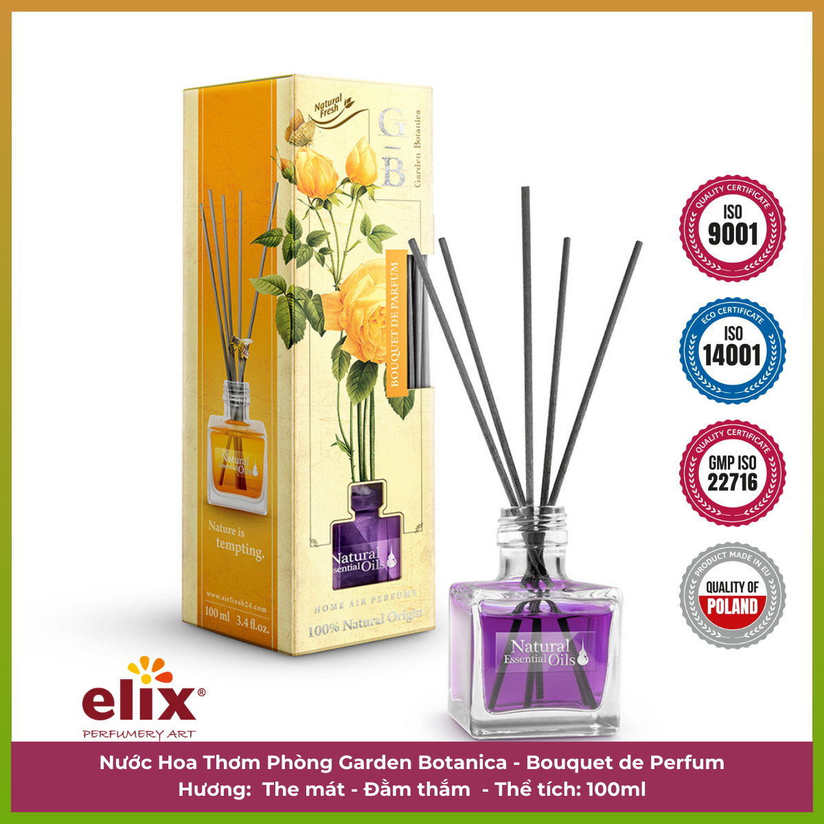 Nước hoa thơm phòng Elix - Garden Botanica - Hương Bouquet de Perfum (The Mát)
