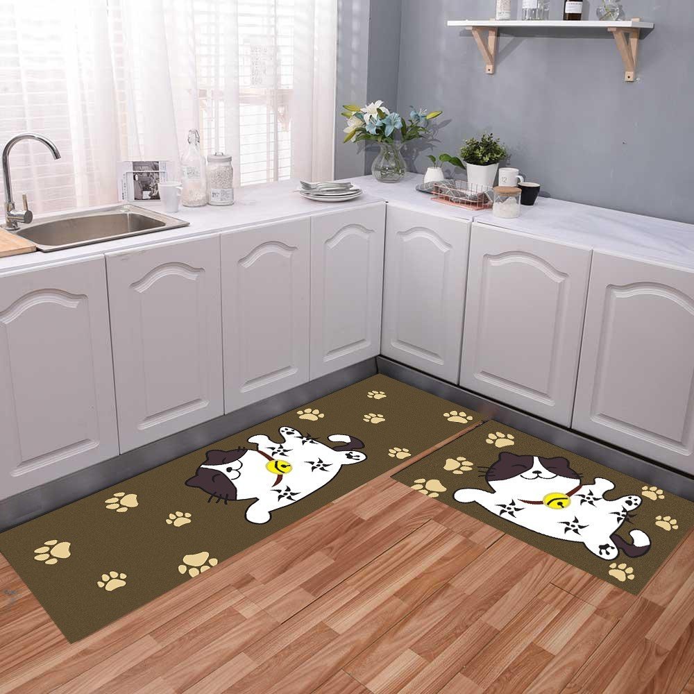 Set 2 thảm bếp 3D cao cấp (40*60cm&amp;120cm) - thiên nhiên và động vật