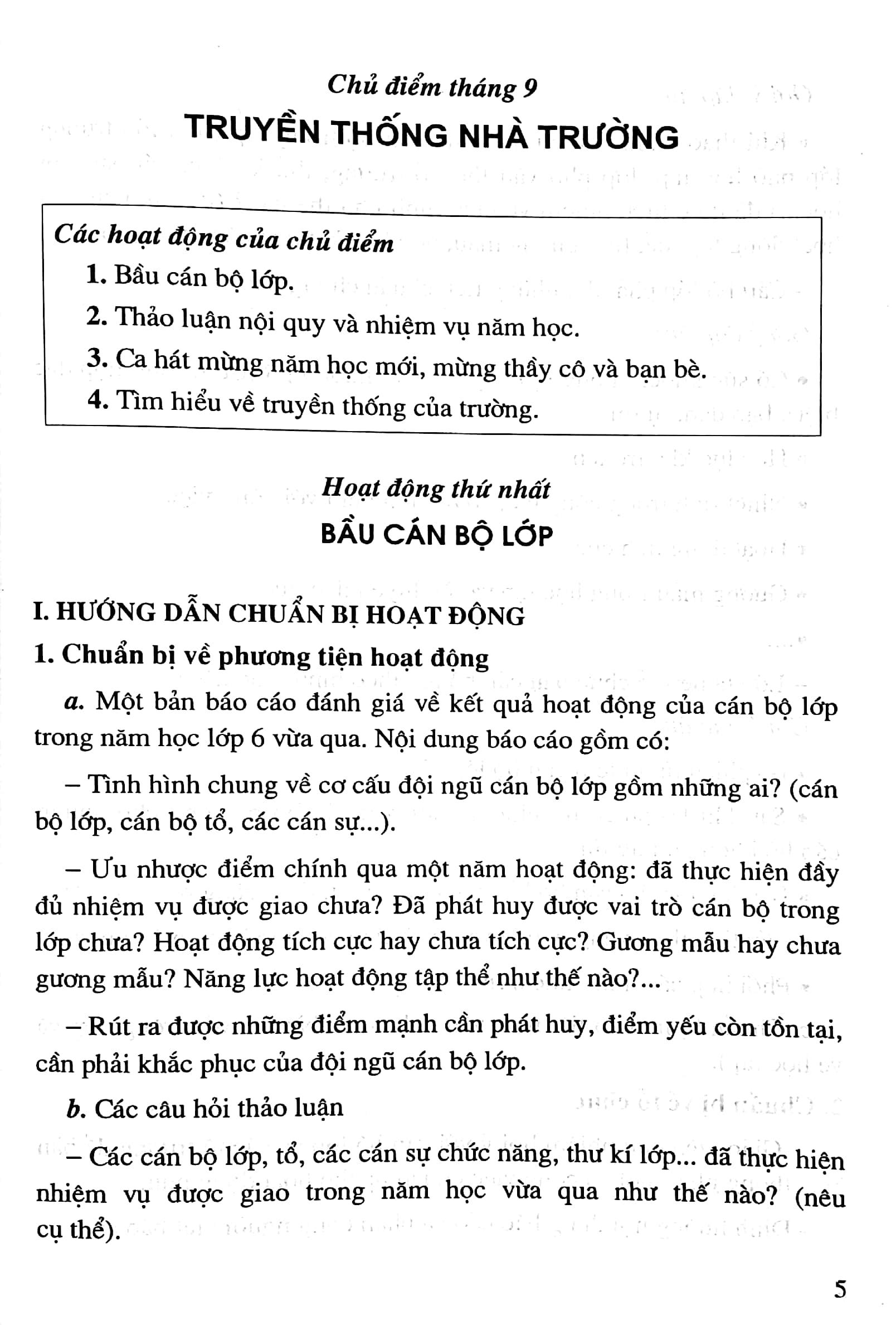 Hướng Dẫn Thực Hiện Hoạt Động Giáo Dục Ngoài Giờ Lên Lớp 7