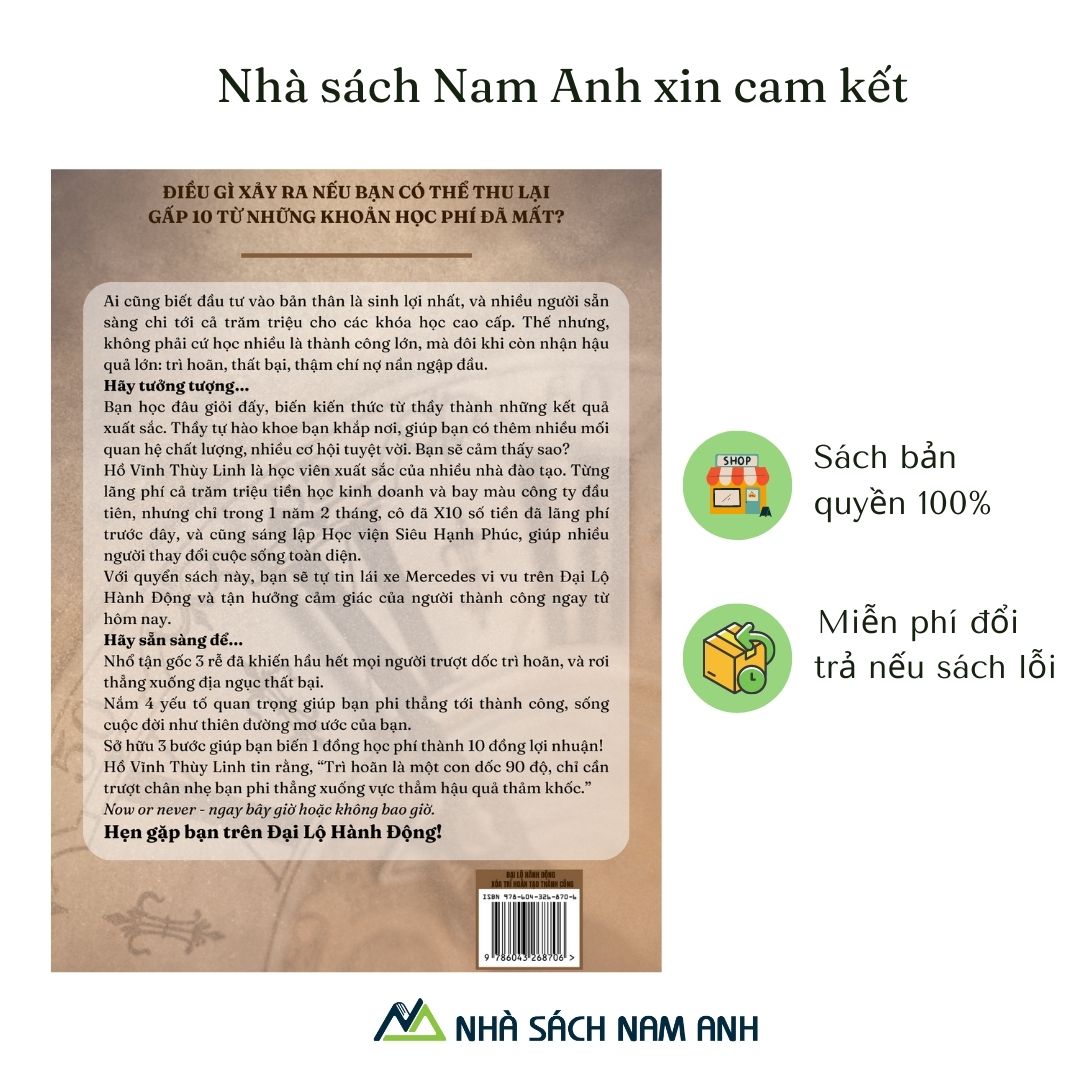 Đại Lộ Hành Động - Xóa Trì Hoãn Tạo Thành Công (Tặng sổ tay 15 câu hỏi thần kỳ)- Hồ Vĩnh Thùy Linh