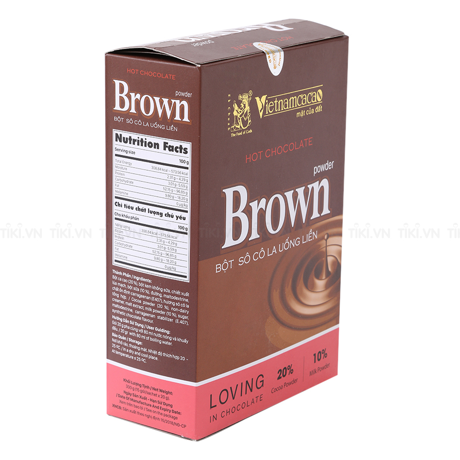 Bột Cacao Hot Chocolate Brown Vinacacao (300g)