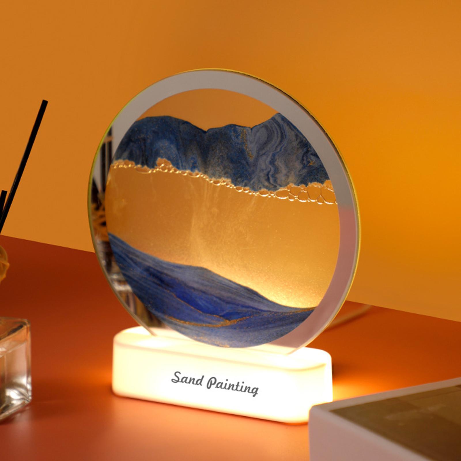 Art Picture Night Light Quicksand Painting Table Lamp for Home Decor