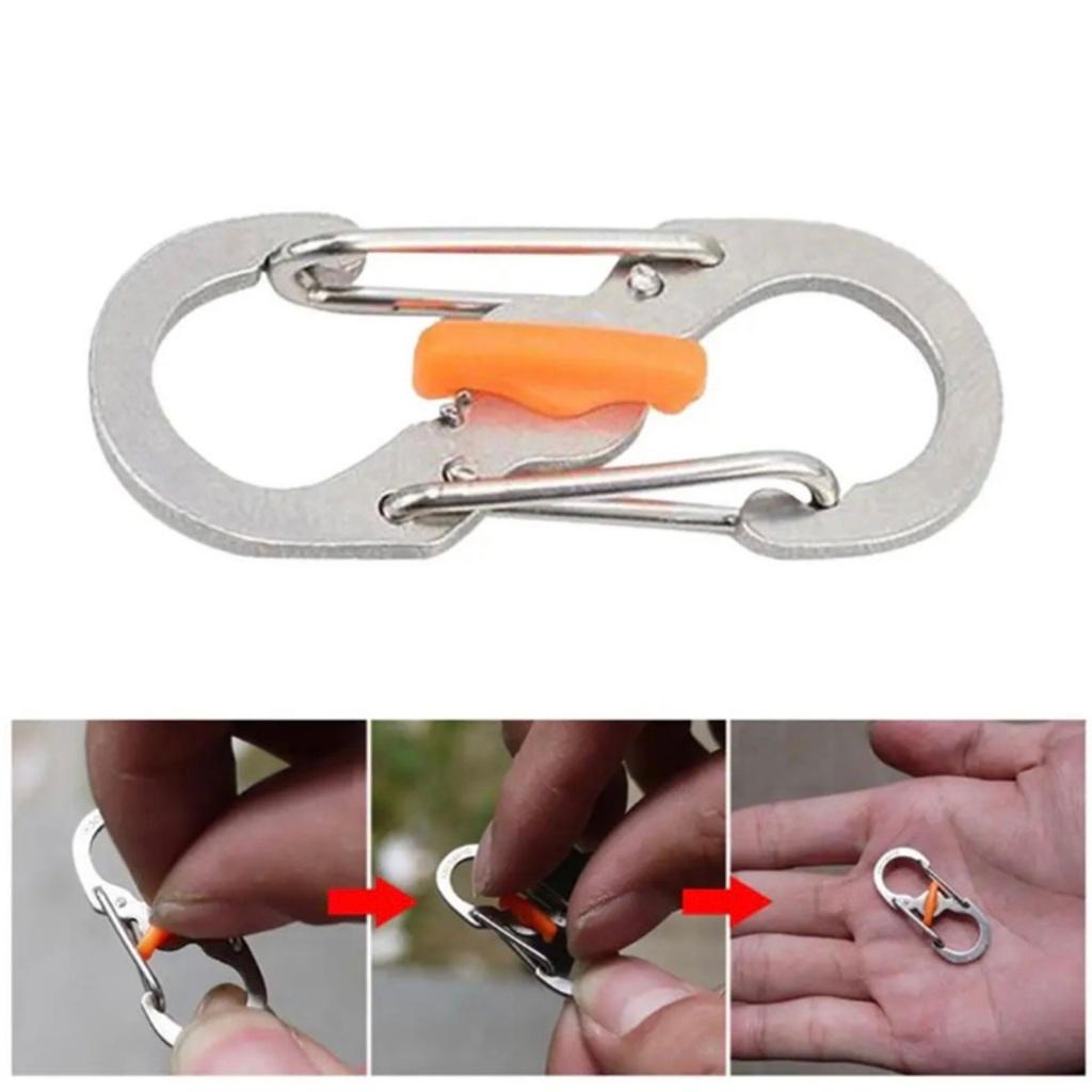 Khóa móc chống trộm hình số 8 nhỏ bằng thép cho ba lô_túi xách